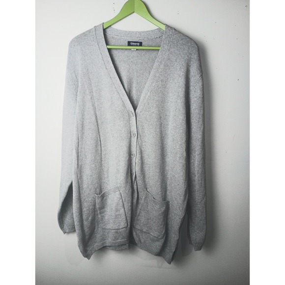 Edwards Other - Edwards Mens Heather Gray V-Neck Button Cardigan Sweater 2XL 119-056